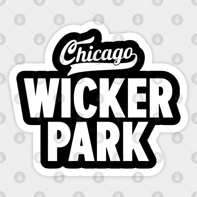 Wicker Park Chicago Minimal Logo Design - Chicago Neighborhood Series Sticker by Boogosh